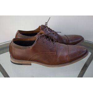 Seven 91 Faux Leather Oxford Tan Men's Lace Up Dress Shoes size 10